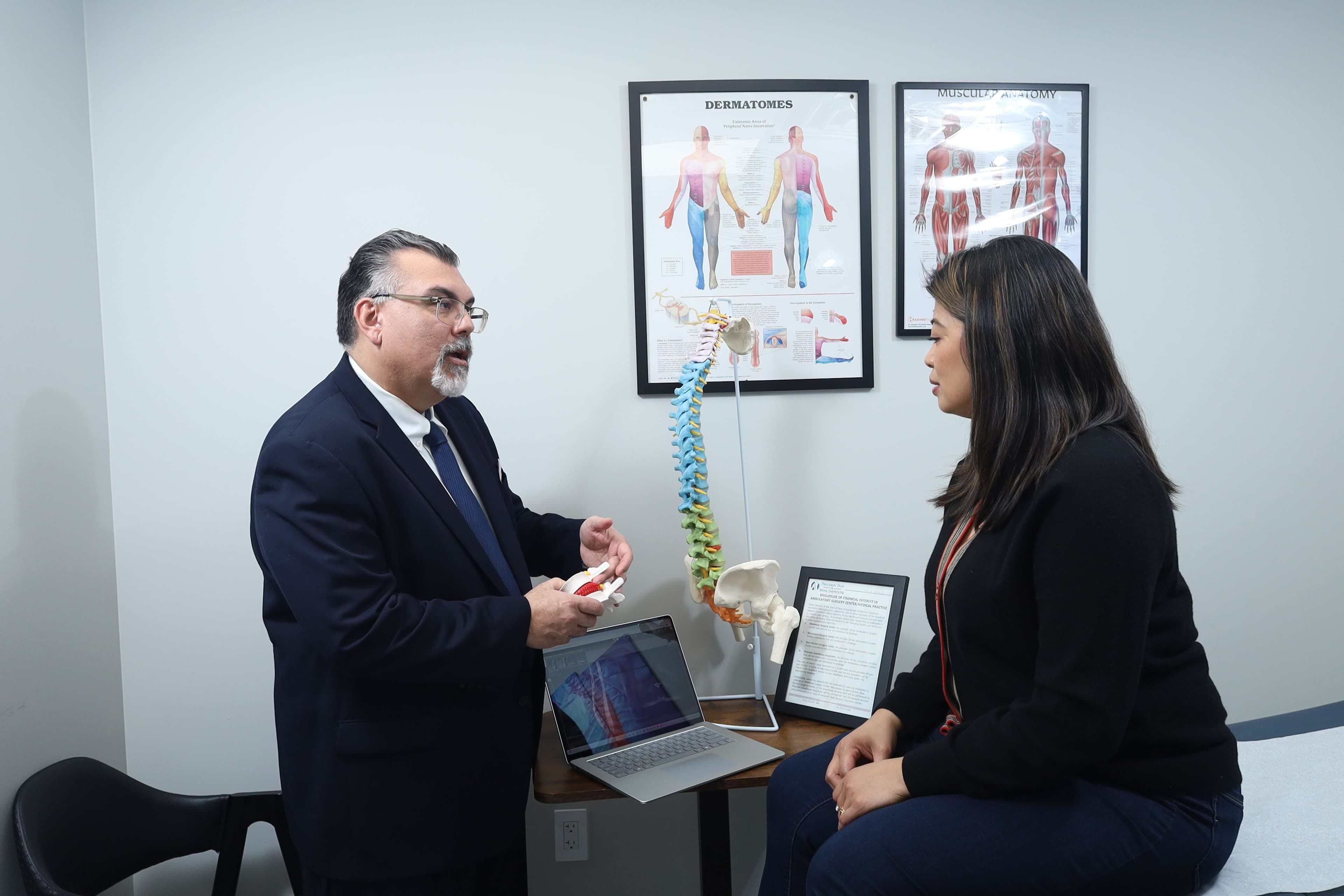 Doctor answering FAQ