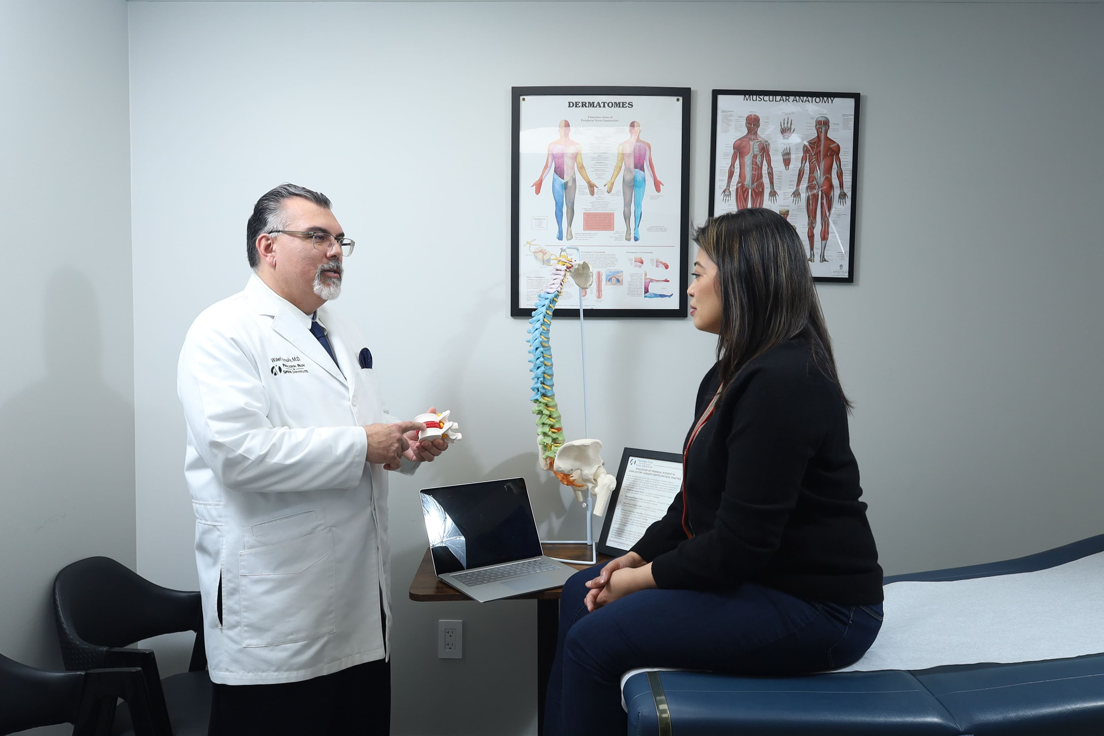 Doctor answering FAQ