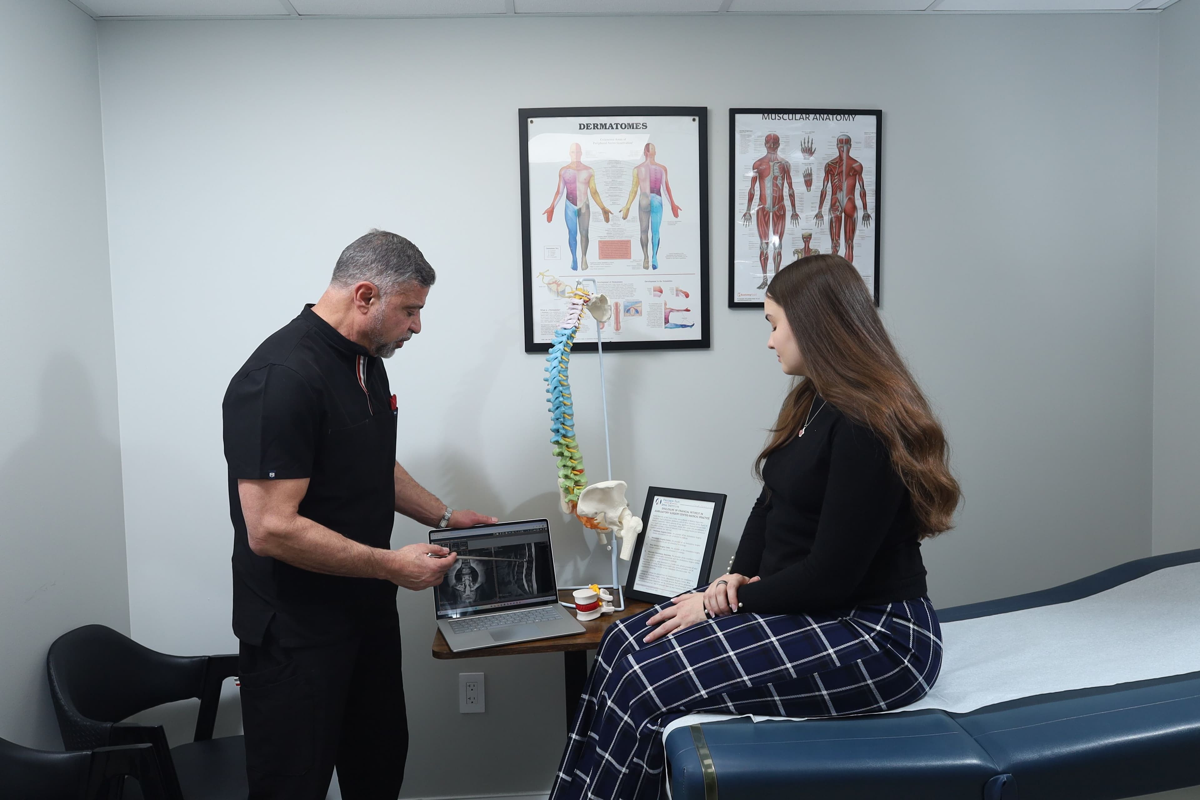 Doctor answering FAQ